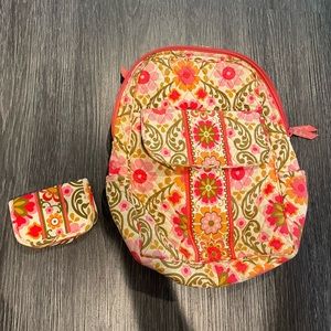Vera Bradley Mini Backpack and wallet
